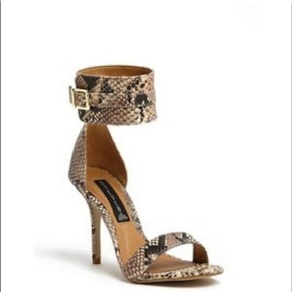 EUC Steven by Steve Madden | Women's Br/Tan Snake Print Mauryce Heels | Size 8.5 - Picture 2 of 13